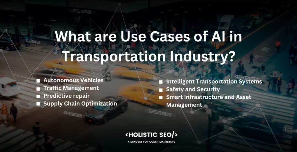 what are use cases of ai in transportation industry

Autonomous Vehicles, Traffic Management, Predictive repair, Supply Chain Optimization, Intelligent Transportation Systems, Safety and Security, Smart Infrastructure and Asset Management


