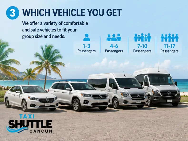 Taxi Shuttle Cancun vehicle fleet