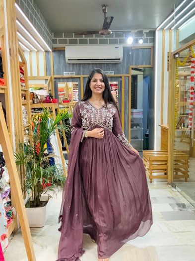 Ca49 Purple Hand Work Frock