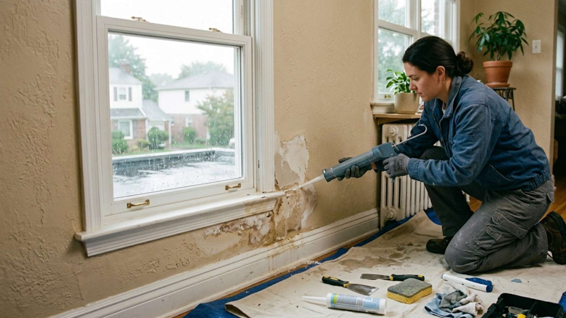 Window Leak During Rain Caused Interior Damage in Breaks, VA