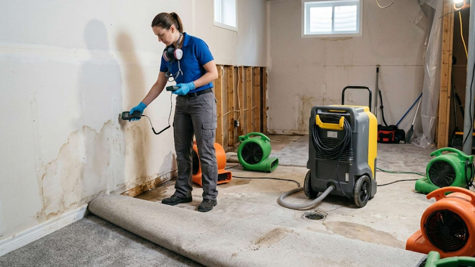 Basement Floor Still Damp Days After Flood Cleanup in Forsyth, MT
