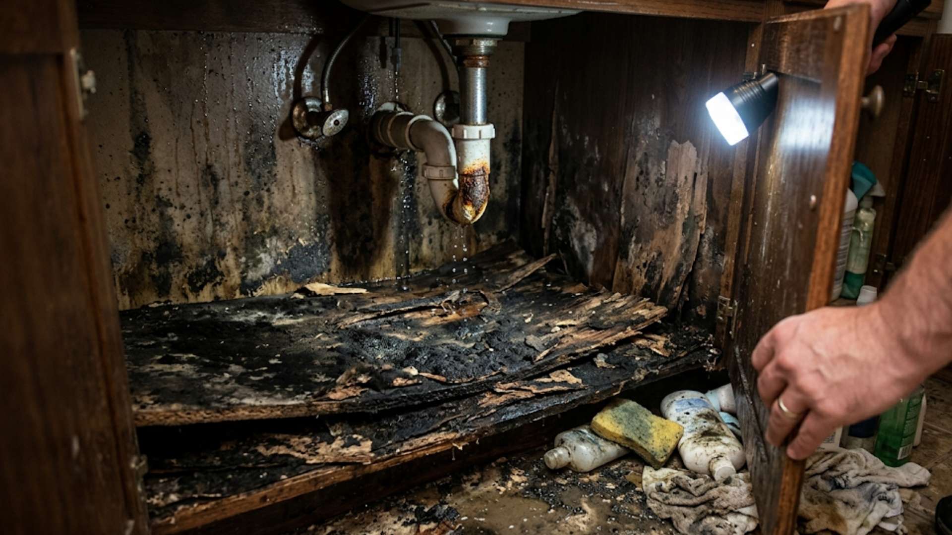 Cabinet Water Damage Repair in Holabird, SD