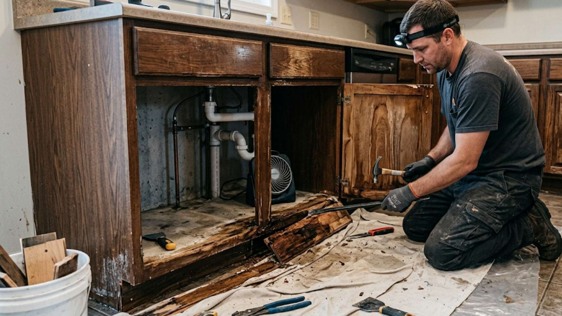 Water Damage Under Bathroom Sink Noticed Late in Holabird, SD