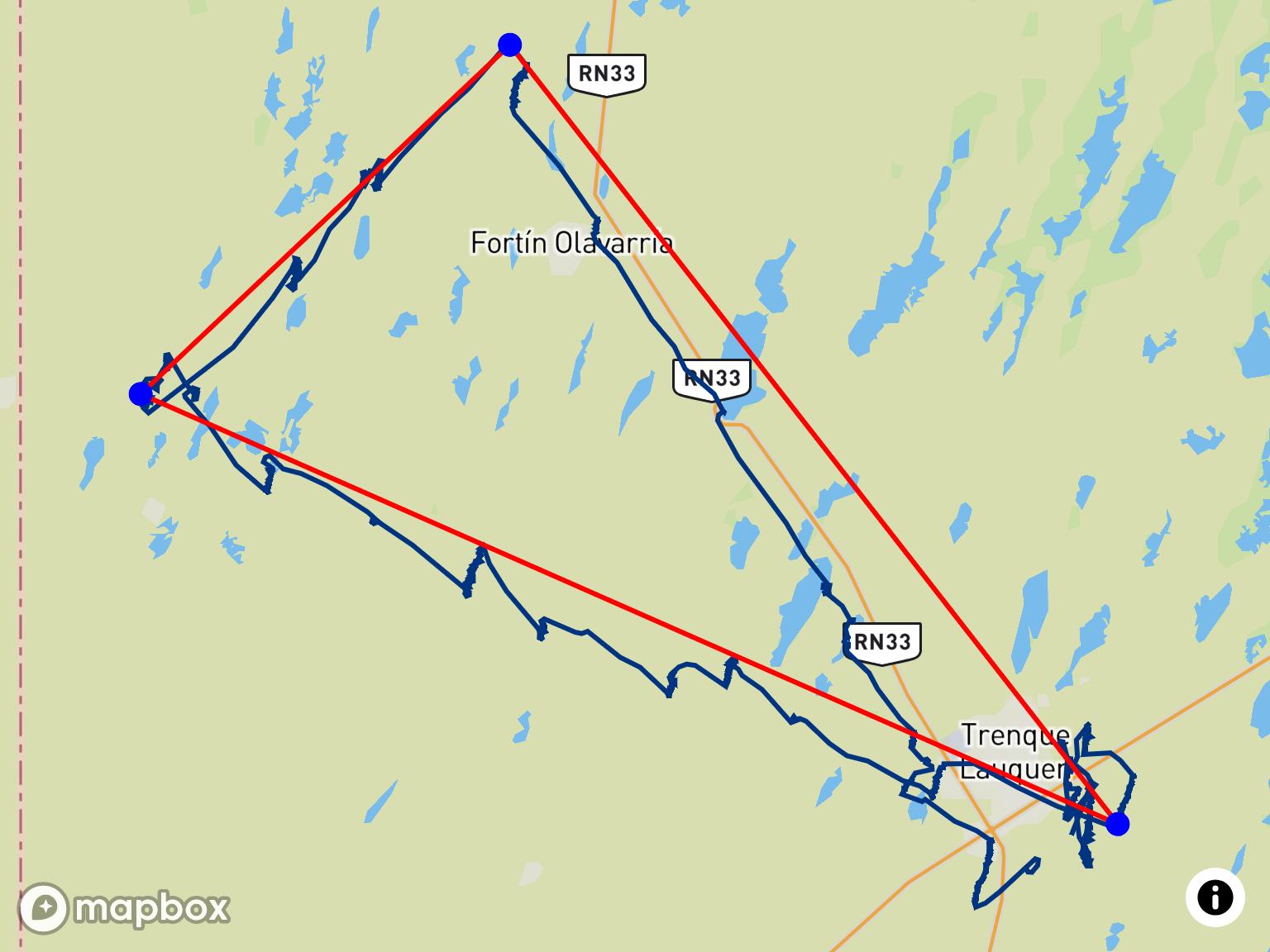 Triángulo de 149.1 km de Fermin Fernandez en Trenque Lauquen