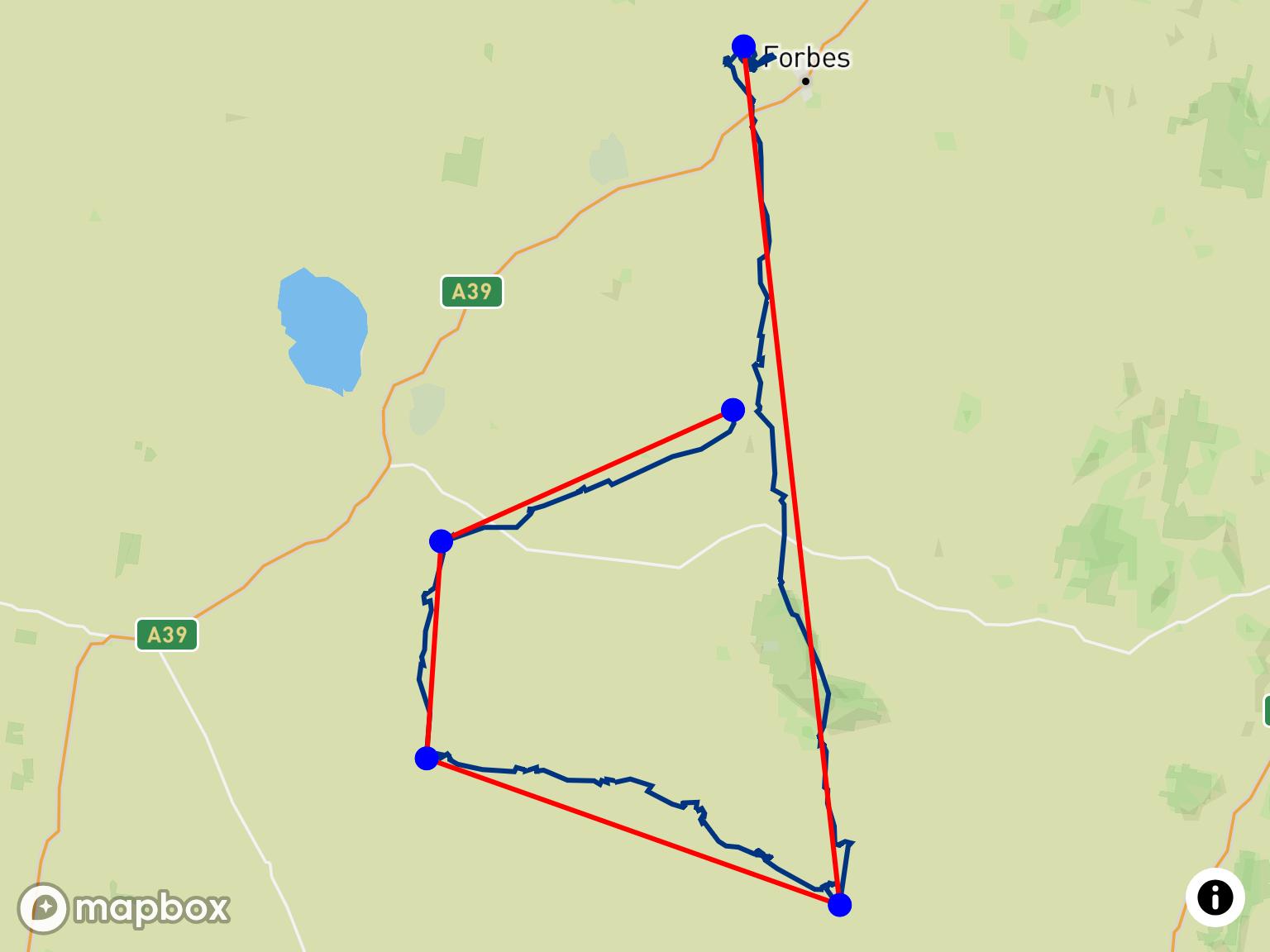 Enda Carrigan’s 197,52 km Out and Back Flight at Forbes Airfield