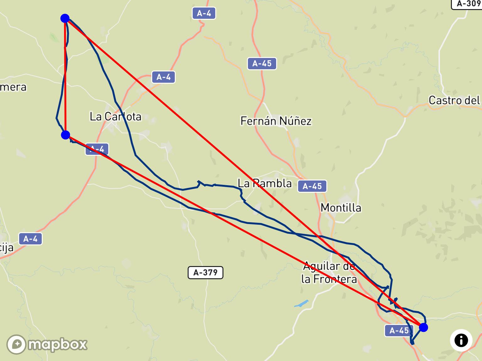 Triángulo Libre de 113.4 km de Jose Guadix Estepa en Santaella