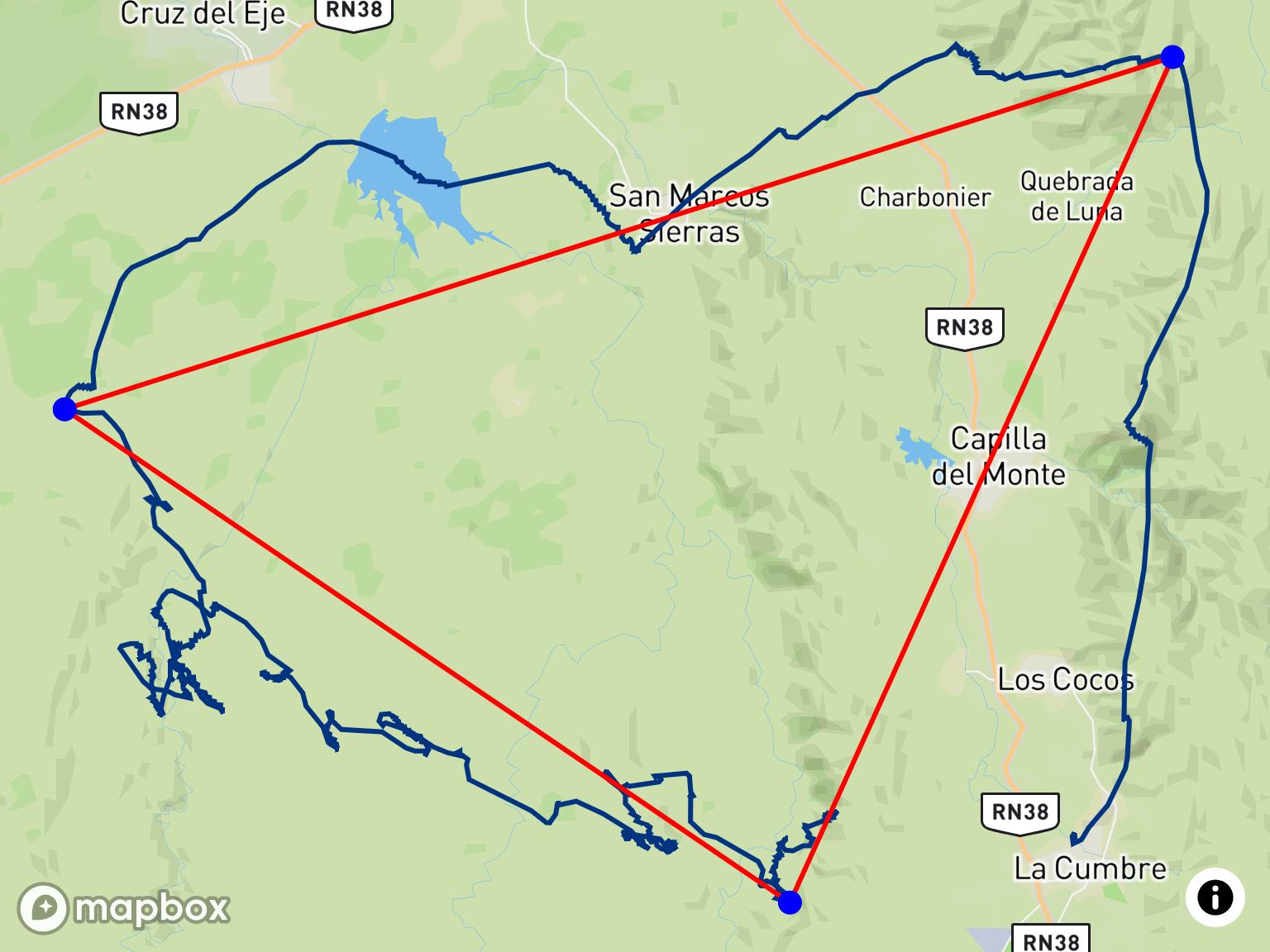 Hernan Pitocco durchques Cuchi Corral FAI-Triangle auf Ozone Enzo3