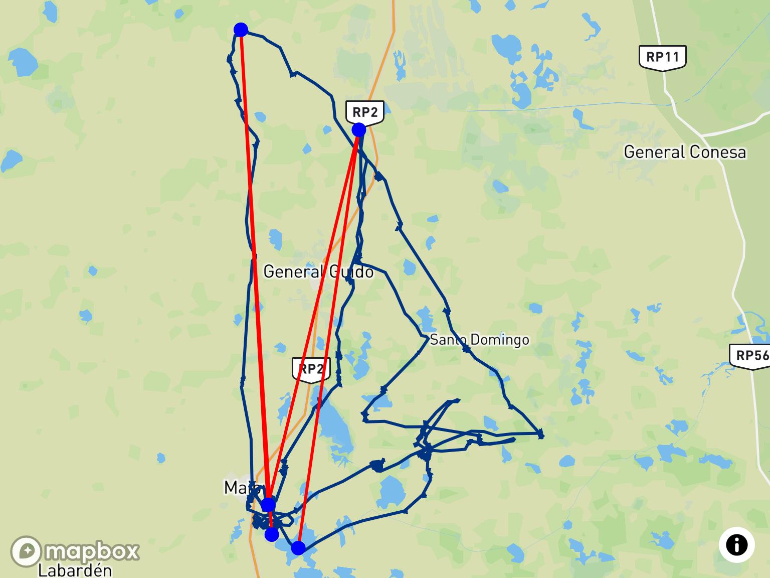 Volo di andata e ritorno di Horacio Parisi di 203 km a Maipú
