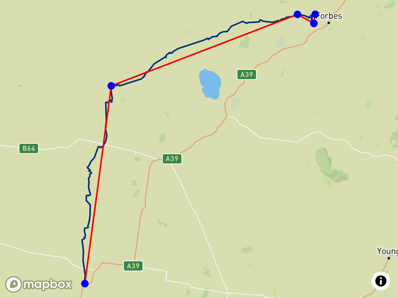 Volo di 187 km di Rich Reinauer presso Forbes Airfield