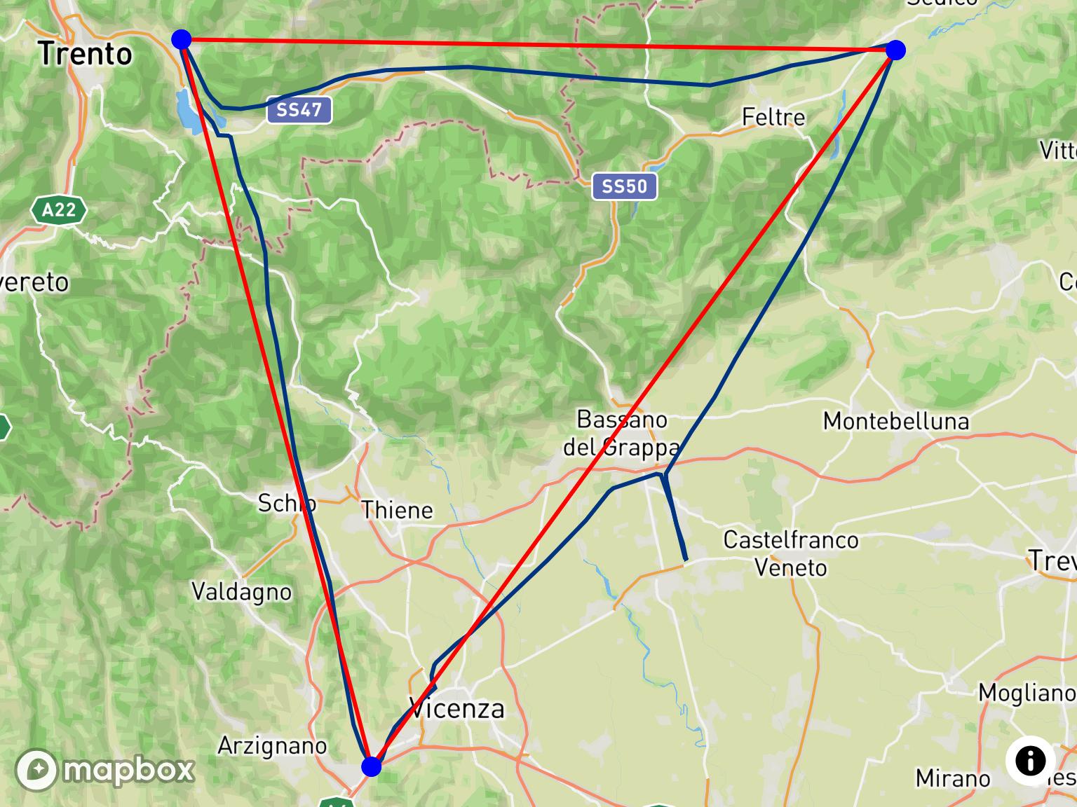 Triángulo FAI de Andrea Cecchetto en Galliera Veneta