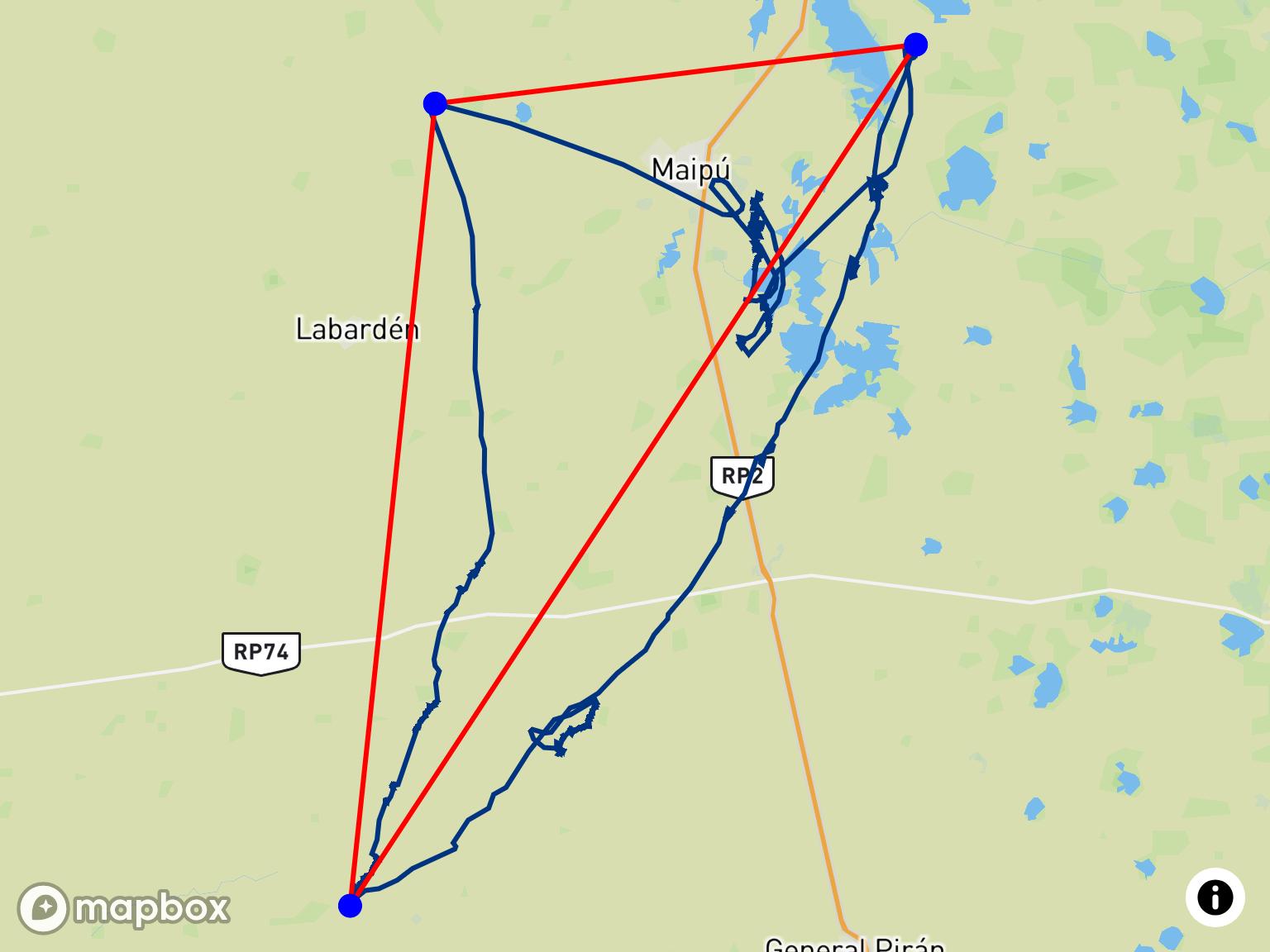 Le Triangle libre dynamique de 136,43 km de Horacio Parisi à Maipú