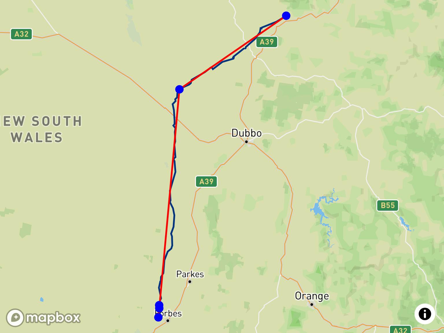 La distanza libera di 258,65 km di Victor Hare presso Forbes Airfield