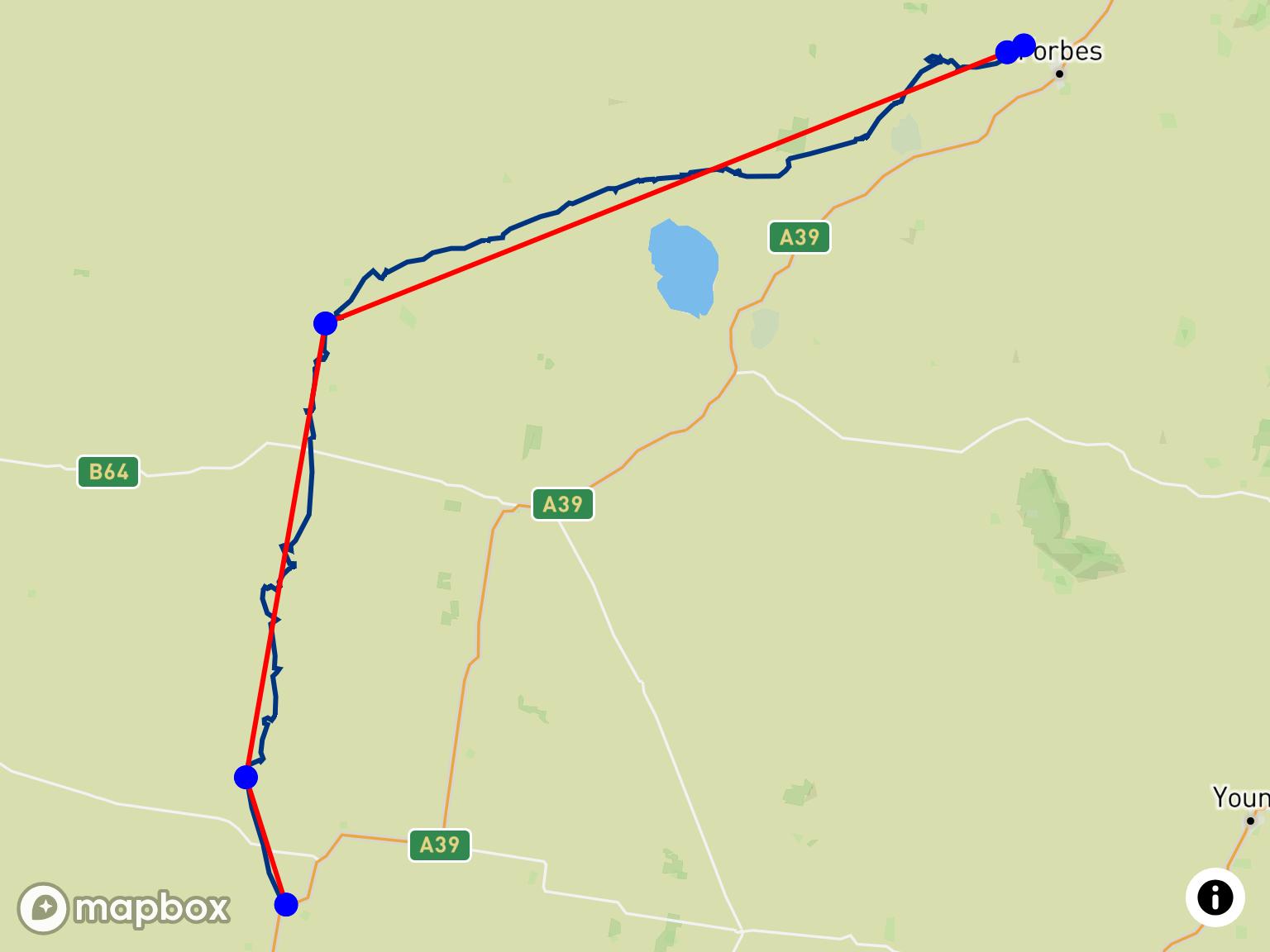 Distanza Libera di Peter Burkitt di 188,64 km presso Forbes Airfield