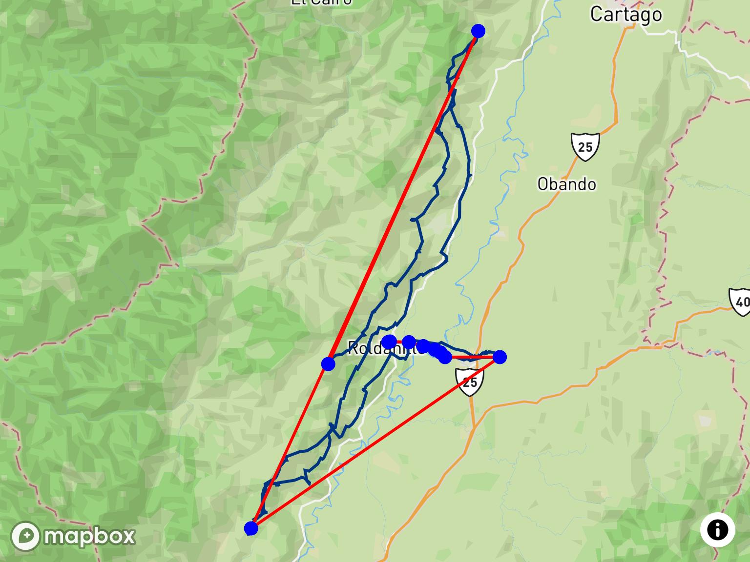 Hike & Fly XC-Flug von Mattin Iñíguez Ormazabal bei Roldanillo - El Pico, Aguapanelas