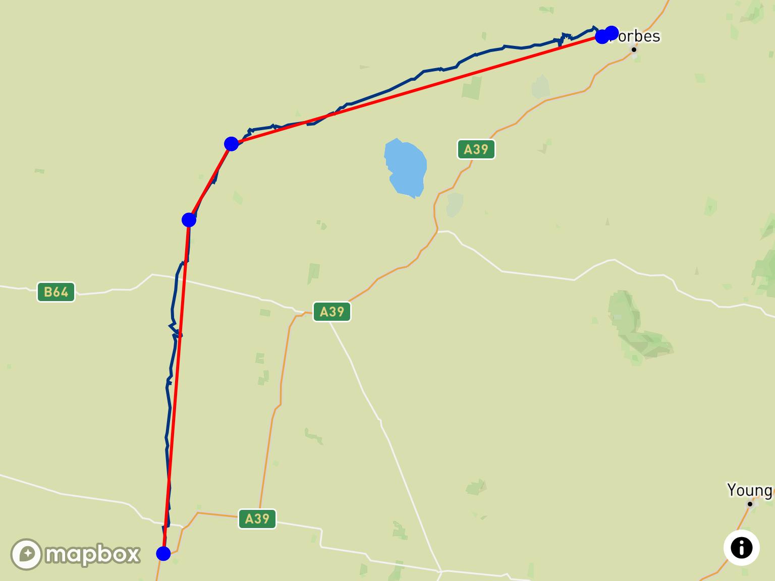 La sfida di tre punti di virata di Neale Halsall a Forbes Airfield