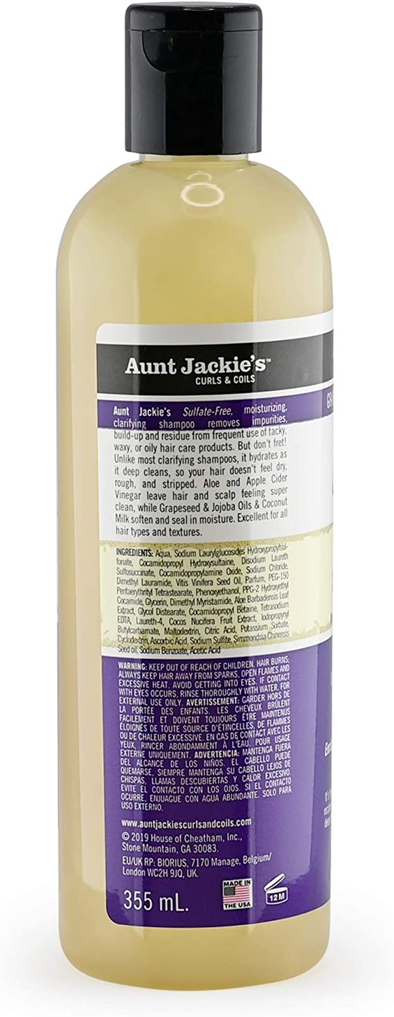 Aunt Jackie's Grapeseed Power Wash Intense Moisture Clarifying Shampoo - 12oz