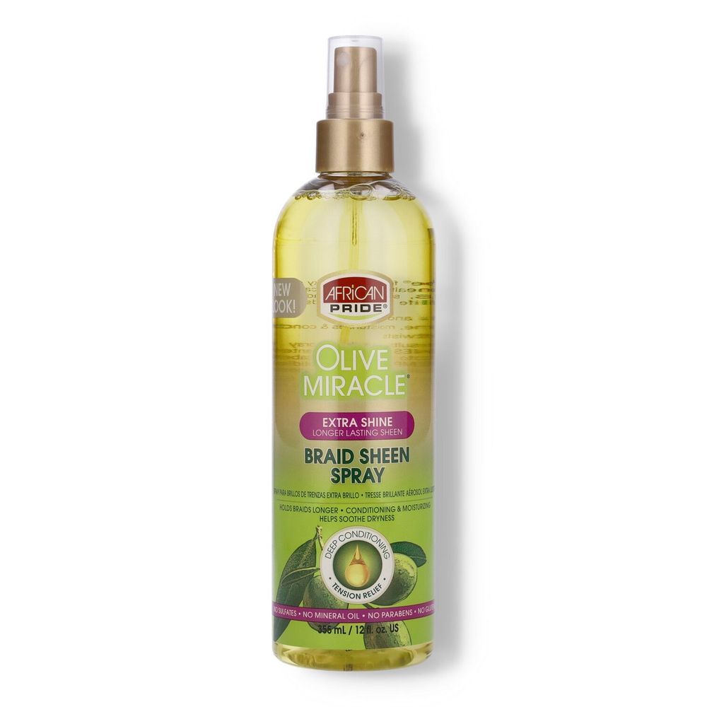 African Pride Olive Miracle Braid Sheen Spray Extra Shine - 355ml