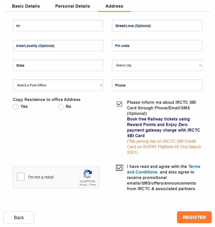 आईआरसीटीसी क्या होता हैं?, IRCTC Account कैसे बनाएं? जानिए IRCTC Ticket Booking 2021 से जुड़ी सभी जानकारी हिंदी में 4 Irctc Account Banane Ke Liye Address Fill Karen