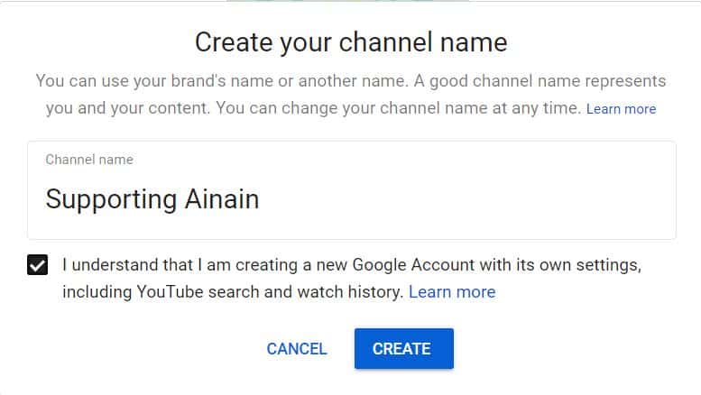 YouTube चैनल कैसे बनायें? How to Create YouTube Channel Account in Hindi 5 Create Your Channel Name