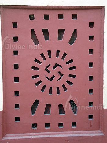 The Swastika Symbol on temple wall