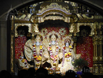Idols of Sita, Ram, Laxman and Hanuman at the ISKCON temple