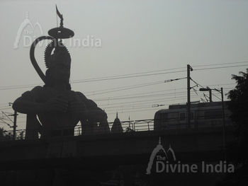 Giant statue of lord Hanuman between Jhandewalan and Karol Bagh metro station