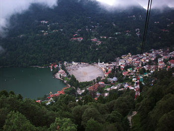 Top of hill view of Nainital Lake