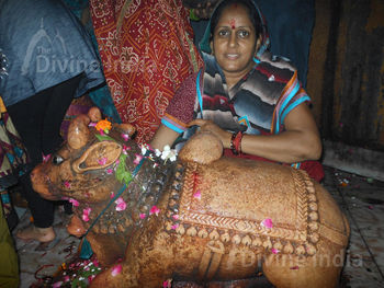 Inside the Bateshwar Temple Lord Nandi Sclpture