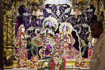 Lord krishna and Radha Rani Idol at iskcon temple vrindavan