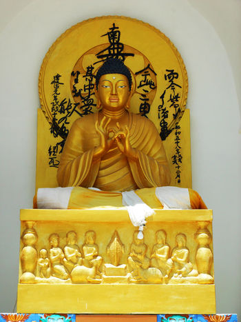 Other view of main Buddha Sculpture at Shanti Stupa
