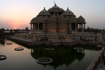 beautiful Sunset view at Akshardham Temple