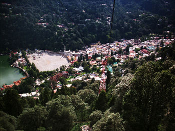 Top of hill view of Nainital Lake