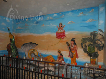 Vishnu and Laxmi Sculpture at Moksha Dham Temple