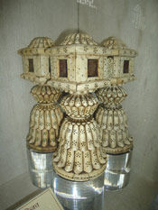 Elephant teeth Ivory inlaid Wooden Bed posts, The Red Fort
