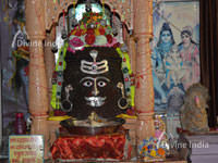 Tapkeshwar Mahadev is decorated with Rudraksha