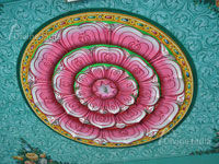 Beautiful inside ceiling flower design at uttara swamimalai temple