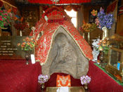 Other view of the sacred stone with impression at Gurdwar Pathar Sahib