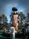 huge Shani Dev Idol at Shanidham Temple - Asola