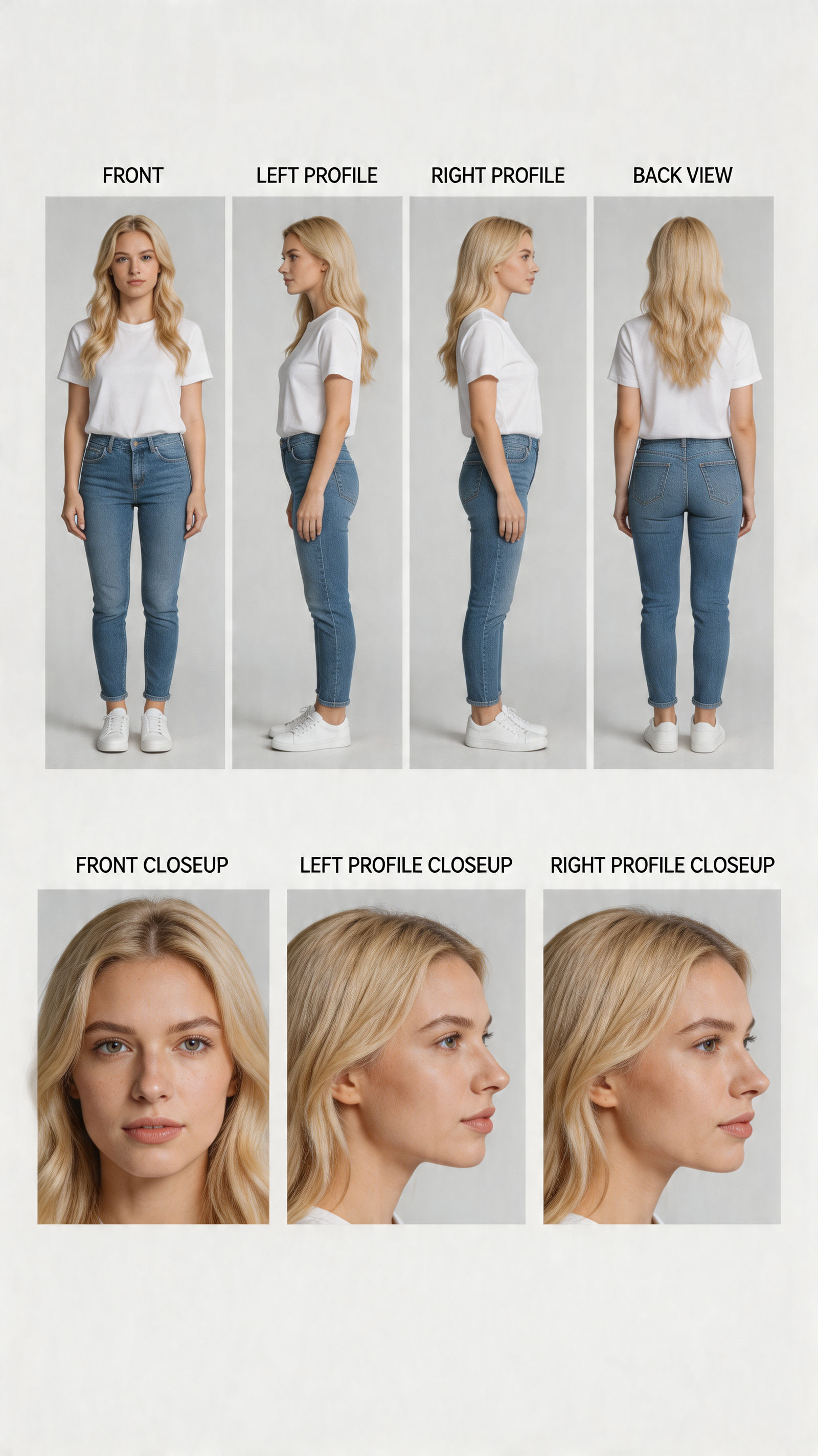 a female ugc style character ultra real blonde