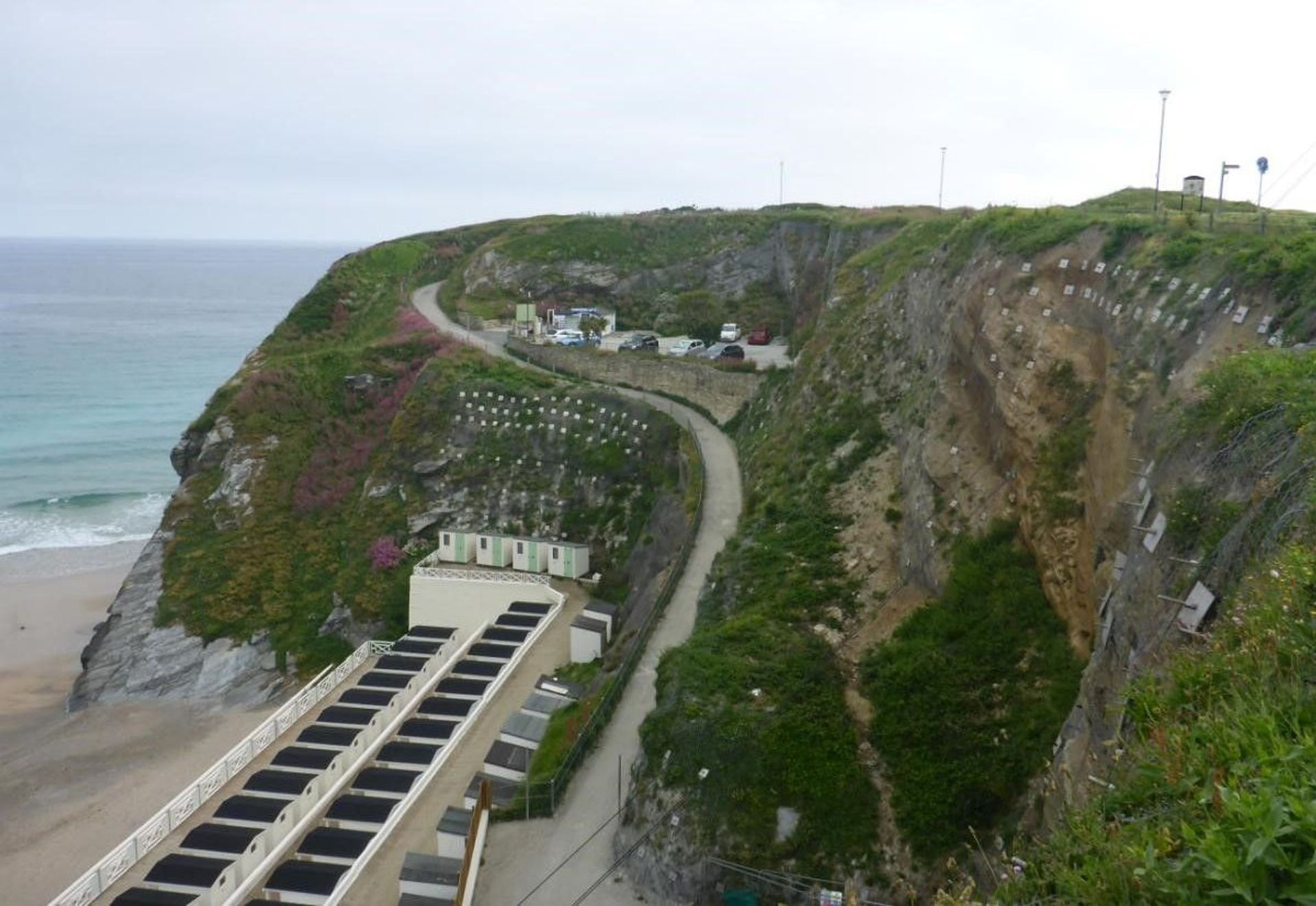Tolcarne Beach Cliff Stabilisation, Newquay Rockfall Protection and Slope Stabilisation