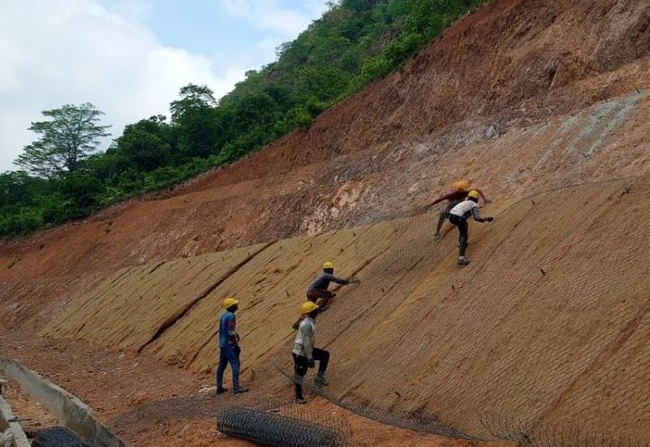 Figure-3 Providing DT mesh over the erosion control mats