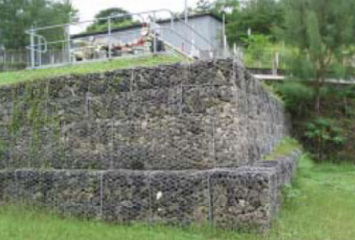 Corner view of wall post earthquake