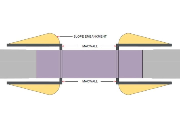 General plan view of bridge abutment