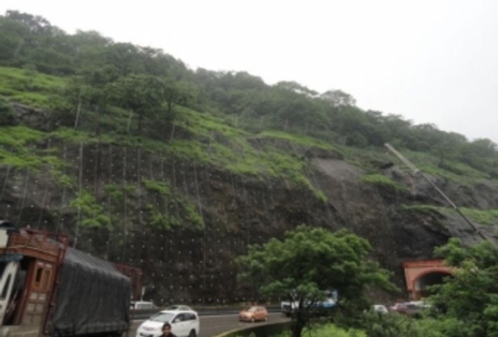 Photo 4: Rockfall mitigation measures near Adoshi tunnel