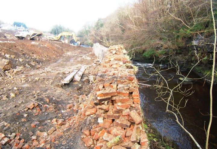 Existing masonry wall before construction