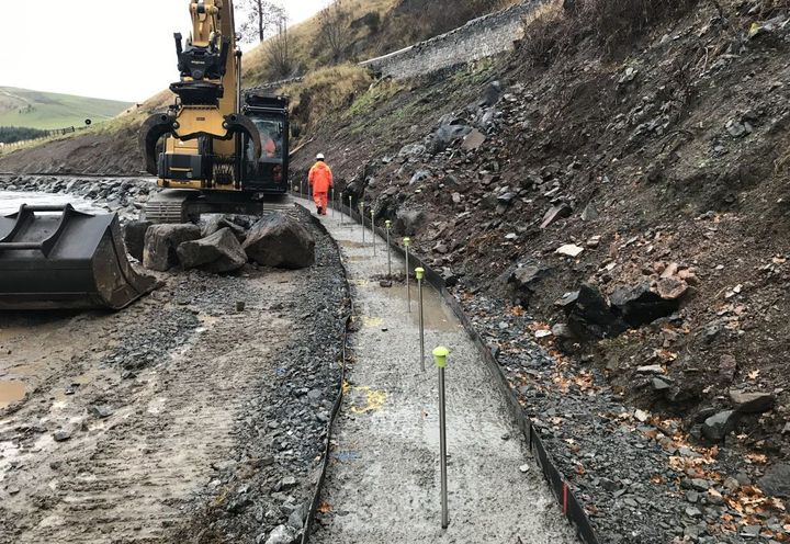 Foundation preparation for the hybrid reinforced soil wall