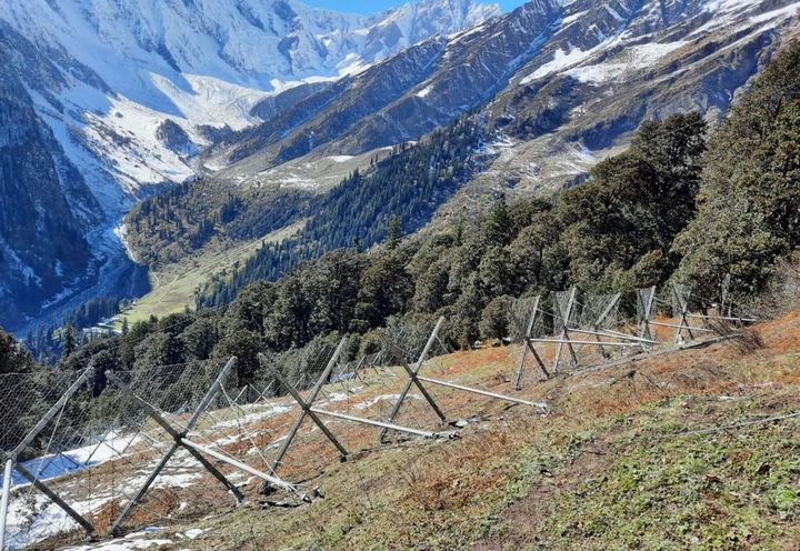 Figure 5-Multiple lines of Snow ErdoX lines installed (view from upslope)