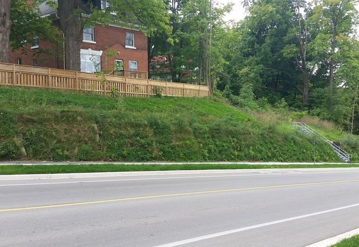 Uphill view finished wall