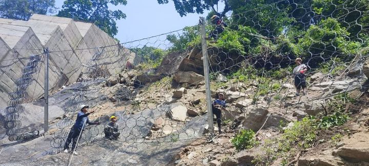 Fig-3 Rockfall barrier installation