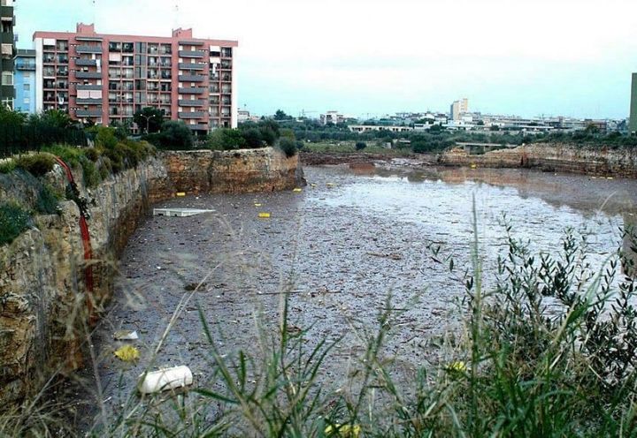 Inondazione della cava a seguito dell'esondazione del torrente Picone